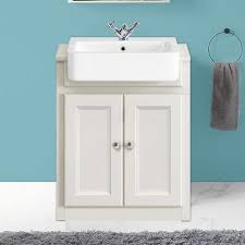 S p t a o n s o r o e 4 k d f q 3 g s q. 667mm Traditional Vanity Sink Unit Bathroom Cabinet Basin Storage Furniture Ivory White