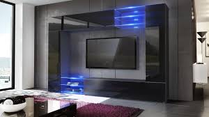 Wohnwand modern statt schrankwand antik. Wall Unit Mirage With Black Body Various Color Fronts Josy Furniture