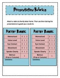 It is not only a great medium for rendering information but children also find poems very delightful. Pin On Presentation Rubric