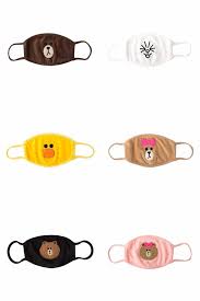 Line Friends Character Fashion Mask 6 Types Official Goods Linefriends Acessorios Kawaii Meninas Acessorios