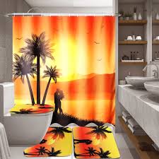 Maybe you would like to learn more about one of these? Shower Curtains Egyptian Shower Curtain Thick Bath Rug Set Bath Mat Non Slip Toilet Lid Cover Home Garden