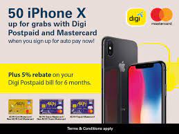 Digi is throwing additional savings in the form of monthly rebates for those that purchase a new device with 24 months contract of dg smart plan 68 or smart plan 88. Digi And Mastercard Auto Pay Promotion Aeon Credit Service Malaysia