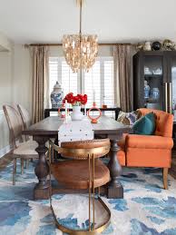 White pedestal dining table, lilac french louis chairs, crystal chandelier, and lilac walls paint color. 47 Hgtv Dining Rooms Ideas Dining Home Decor Home