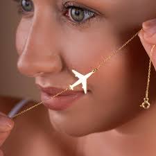 Airplane Birthstone Necklace