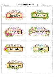 Days Of The Week Flashcard Flashcards For Kids Flashcards Learning English For Kids