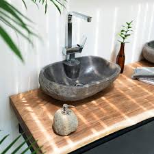 Wohnfreuden Naturstein Waschbecken 50 Cm Oval Gerader Ruckwand Bad Gaste Wcwaschbecken 50 Cm Gross Rund Flussstein Naturstein Waschbecken Natursteine Waschschale