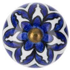 Maybe you would like to learn more about one of these? White Blue Flower Round Knob Hobby Lobby 441519