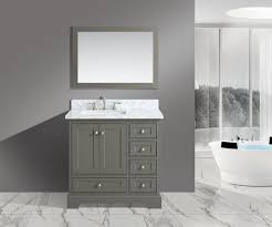 36 inch bathroom vanities : Urbanfurnishing Net Jocelyn 36 Inch 36 Bathroom Sink Vanity Set With White Italian Carrara Marble Top Distressed Gray