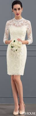 Us 200 00 Sheath Column High Neck Knee Length Lace Wedding Dress Jj S House Short Wedding Dress Beautiful Dresses Dresses It is often a huge house which is built from bricks or wood. pinterest