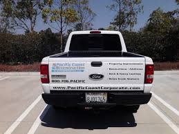 Company truck decals can cost from $10 to $50 per door depending on the size and production method. Truck Graphics In Carlsbad Ca For Fleet For Construction Company In Carlsbad Ca North Coast Signs