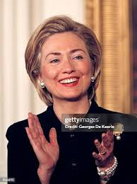 First lady Hillary Clinton during a ceremony at the White House... News  Photo