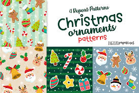 Download Cute Christmas Ornaments Repeat Patterns Graphic By Digitalpapers Creative Fabrica SVG Cut Files