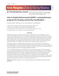 Pdf Live In Family Enhancement Life A Comprehensive Program For Healing And Family Reunification