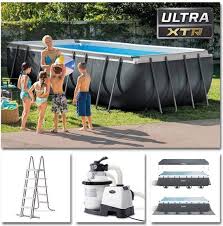 intex ultra xtr rechthoekig frame pool 549x274x132 cm incl accessoires zwemdeluxe schwimmbecken pool skimmer pool