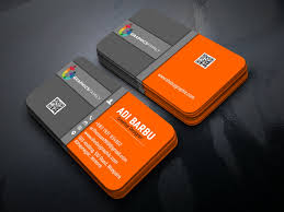 Make a business card design in gimp how to: Business Card Design In Gray And Orange Color Free Template Graphicsfamily