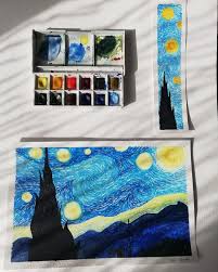 Betul Kostekli On Instagram Yildizli Gece Dunyanin En Guzel Tablosu Olabilir Aquarelle Watercolour Watercolo In 2020 Watercolor Starry Night Artwork