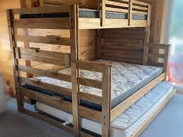 Bunk beds that feature a double bed on the bottom and a single on top provide more than adequate sleepover arrangements. Single Top Double Bottom Bunk Beds With Double Trundle Bed Ontario