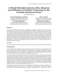 The most common types of personal insurance policies are auto, health, homeowners, and life. Pdf A Mixed Methods Analysis Of The Adoption And Diffusion Of Chatbot Technology In The German Insurance Sector