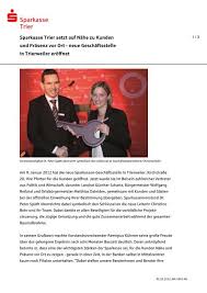 Auf dieser seite finden sie eine übersicht mit filialen von santander in trier. S Sparkasse Trier
