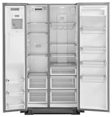 This means it's the same french door design, with high end features and design, but marginally cheaper without the latest black stainless steel finish. Kitchenaid Black Stainless Side By Side Refrigerator 24 8 Cu Ft Krsf705hbs Leon S