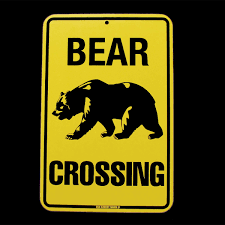 Metal Warning Bear Crossing Xing Street Road Sign Rustic Bar Pub Home Wall Decor Walmart Com Walmart Com