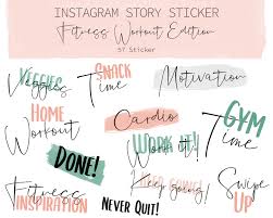 Instagram Story Sticker Fitness Sport Workout Food Gym 57 Etsy In 2020 Instagram Story Instagram Gift Instagram