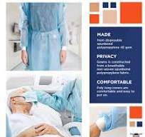 EZGOODZ Blue Disposable Isolation Gown. 10 Pack Disposable Gowns Medical  with Cuffs, Sleeves, Back Ties. 45 GSM SPP Disposable Medical Gowns for  Women ...