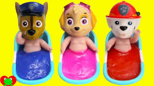 This sensory activity will have you wondering whether it's a solid or a liquid. Paw Patrol Baby Slime Surprises Paw Patrol Birthday Decorations Paw Patrol Baby Doll Makeup