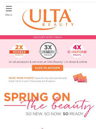 ulta check your emails 2x 3x 4x points for member