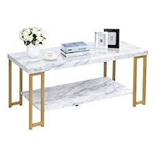 Furniture / coffee tables, tables. Buy Giantex Coffee Table Rectangular 2 Tier Wgold Print Metal Frame And Hollow Metal Legs Upgraded Water Resistant Version For Living Room Accent Furniture Beside Sofa Cocktail Table Online In Uae B07qkt2fy5