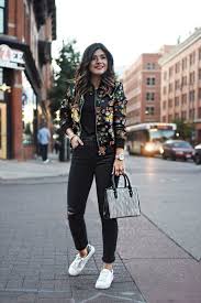 How To Style A Bomber Jacket Floral Bomber Jacket Floral Jacket Outfit Floral Bomber Jacket Outfit