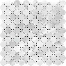 Penny round tiles come in a variety of timeless materials, from metal to glass or ceramic perfect for mosaics like our eden white penny which is also available in black, blue, green and more vibrant colors. Dupon Circle Penny Round Oriental White Marble Mosaic Tile