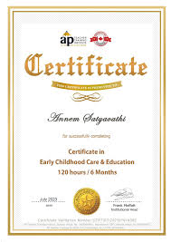 Certificate in Early Childhood Care and Education - APTTI