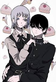 kiga × yoshida🍦🍰 in 2023 | Chainsaw, Scene art, Art friend