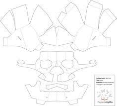 Another Pop Up Skull Template Example No Instructions Paper Mask Template Skull Template Halloween Paper