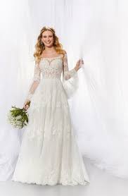 Star embroidered blue wedding dress in beaded tulle and silk chiffon with low back and medieval split sleeves | heavenly celestial twilight fairytale. Long Sleeve Wedding Dresses You Ll Love Wedding Journal