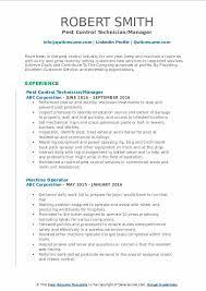 Repair and maintain a wide variety of equipment associated undertake activities of pest control such as spraying insecticide. Pest Control Technician Resume Samples Qwikresume