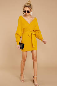 Yellow Dresses Ideas Of Yellow Dresses Yellowdresses Yellow Dress Outfit Yellow Sweater Dress Short Sweater Dress