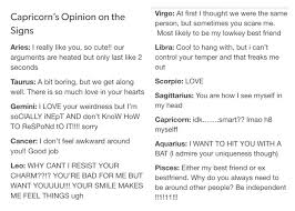 Capricorns Opinions On The Other Signs Zodiac Star Signs Zodiac Signs Sign Quotes