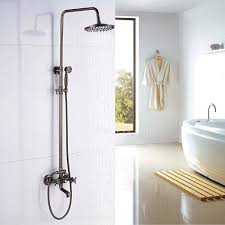 Read this insider list of the top shower faucets and the best features of these faucets! Antique Copper Bathroom Tub Shower Faucet Kit Double Handle 8 Inch Shower Head