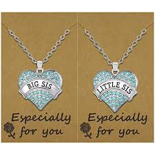 Check spelling or type a new query. Sheridanstar Big Sis Lil Sis Valentine Heart Necklace Set 2 Sister Necklaces Big Little Sisters Girls Kids Teens Jewelry Gifts Aqua Blue Walmart Com Walmart Com