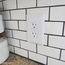 Do Replace Outlet Covers Once The Hard Work Of Tiling Is Done You Ll Need To Pu White Subway Tiles Kitchen Backsplash Subway Tile Backsplash Diy Backsplash
