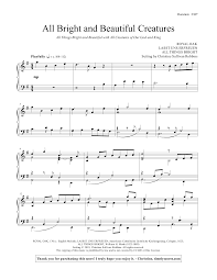 All Bright And Beautiful Creatures Solo Piano Sheet Music Sheet Music Music Piano Score