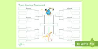 Tennis Knockout Tournament Planning Template Summer Sport