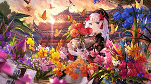 Customize and personalise your desktop, mobile phone and tablet with these free wallpapers! Anime Girl Butterfly Beautiful Flowers 8k Anime Wallpaper 8k 7680x4320 Wallpaper Teahub Io
