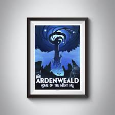 Warcraft Ardenweald Travel Poster Shadowlands Print A3 Wow Game Art Wall Art Retro Tourism Poster Illustration Mystischer Wald