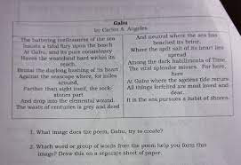 Analysis angeles carlos poem essays gabu. Solved Gabu By Carlos A Angeles The Battering Restlessne Chegg Com