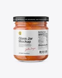 Download Apricot Jam Glass Jar Mockup Front View In Jar Mockups On Yellow Images Object Mockups PSD Mockup Templates