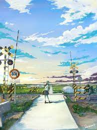 イラスト 踏切少女 桜犬의 일러스트 pixiv 夏 絵 イラスト 風景