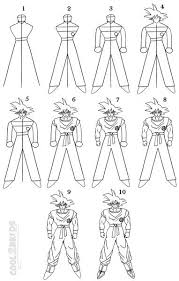 How To Draw Goku Step By Step Drawing Tutorial With Pictures Cool2bkids Goku Drawing Drawing Tutorial Dbz Drawings